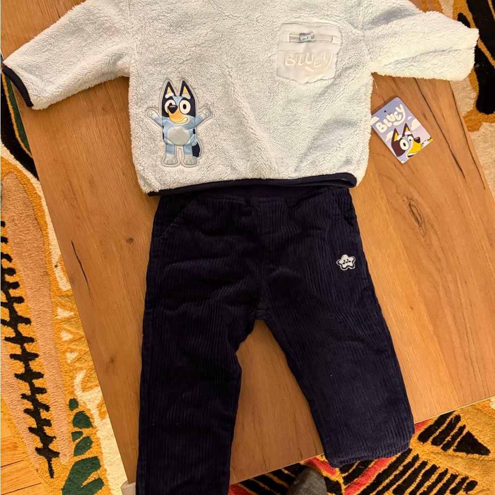 Bluey Toddler Outfit - Fleece Top and Corduroy Pants